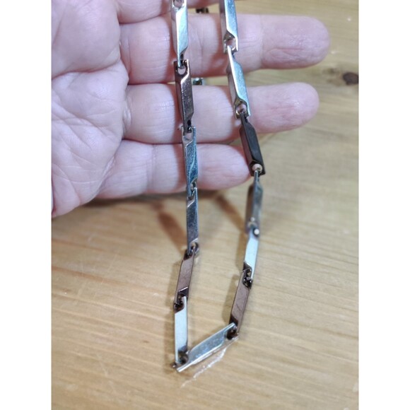 JOE Joseph Abboud Stainless Steel Brown 21" Necklace 9" Bracelet Set Unisex - Picture 6 of 9